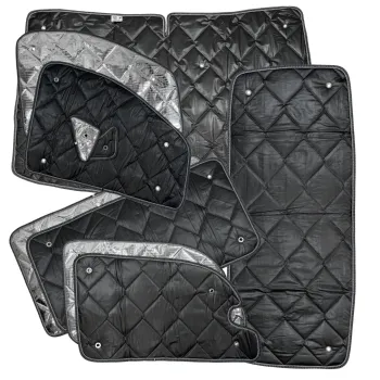 Set: Thermomatten schwarz Komplettset 8-teilig Mercedes Vito / Viano 2004 - 2014 (W639) kurzer Radstand für Heckklappe