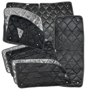 Set: Thermomatten schwarz Komplettset 8-teilig Mercedes Vito / Viano 2004 - 2014 (W639) langer Radstand für Heckklappe