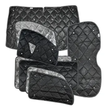 Set: Thermomatten schwarz Komplettset 10-teilig Mercedes Vito, Viano, V-Klasse, Tourer ab 2014 (447) kurzer Radstand für Heckklappe