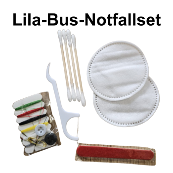 Lila Bus Notfall-Nähset "Für alle Fälle" – Reise-Nähset mit Nähgarn, Nadeln & Zubehör - gratis ab Bestellwert 200 €