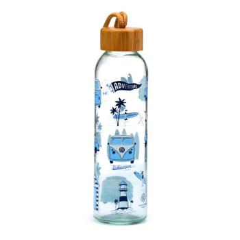 Volkswagen VW T1 Bulli Abenteuer Trinkflasche - Glas & Bambus