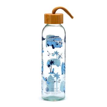 Volkswagen VW T1 Bulli Abenteuer Trinkflasche - Glas & Bambus