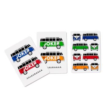 Spielkarten - Blauer Volkswagen VW T1 Camper Bus