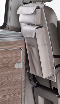 VanEquip Rückenlehntasche "Premium" für California Ocean, Coat, T5/T6/T6.1 Ausbau, Marco Polo mit großen Volumentaschen, hellgrau
