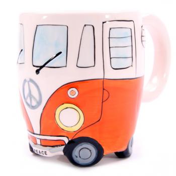Wohnmobil Tasse für Busfahrer orange