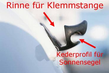 Klemmstange/ Schleusenstab für Sonnenvordach 255 cm
