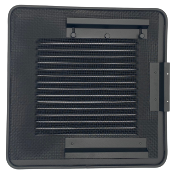 Preview: Montiertes Lüftungsgitter Schiebefenster von hinten