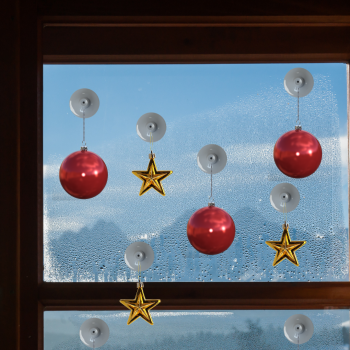 Perfekt für Ostern oder Weihnachten: Saugnäpfe zum Befestigen von Deko an Fenstern