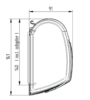 Gehäuse Thule 5200 SKizze mit Maßen
