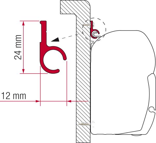 Adapterkederschiene Fiamma F35pro F45s Kit Rail R 300 cm #02361-01A