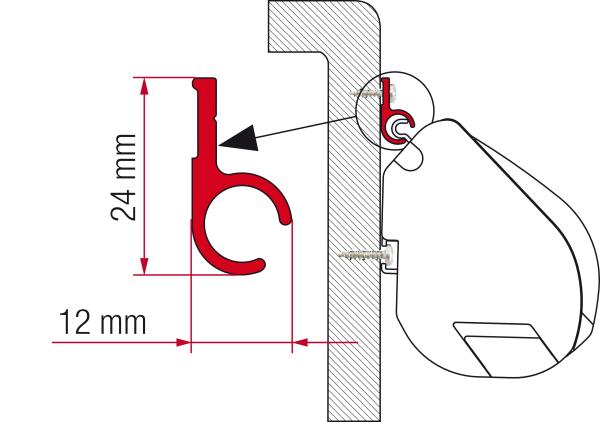 Adapterkederschiene Fiamma F35pro F45s Kit Rail R 300 cm #02361-01A