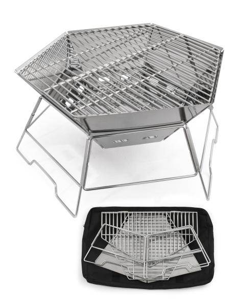 Grill- und Feuerschale "Hexagon" - 40 x 45 cm