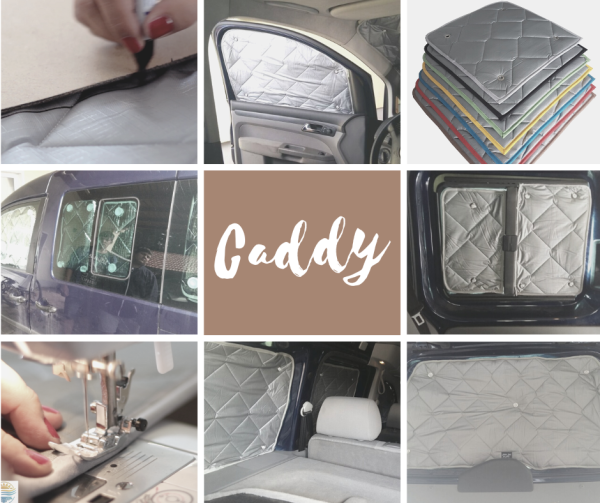 Thermomatten Premium VW Caddy 2003 - 02/2020 - zum Konfigurieren - mit farbigem Einfassband