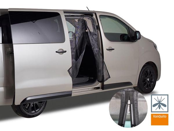 VanQuito Insektenschutzgitter Moskitonetz Schiebetür rechts Pössl Campster, Citroen Spacetourer, Peugeot Traveller und Toyota Proace L2 + L3 - Magnetreißverschluss