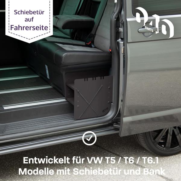 DIY Schuhregal für VW T5 / T6 / T6.1 Beifahrerseite schwarz