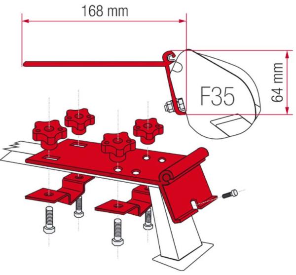 Fiamma Adapter F35pro Reling/Gepäckträger ohne Überstand #98655-142