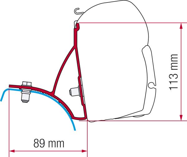 Komplettsett Markise F45s Renault Trafic/ Opel Vivaro/ Nissan Primastar 2001 - 2015 kurzer Radstand #98655-854