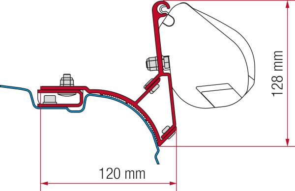 Komplettset Markise Fiamma F35pro für VW Bus T5 / T6 / T6.1 ohne C-Schiene #98655Z004
