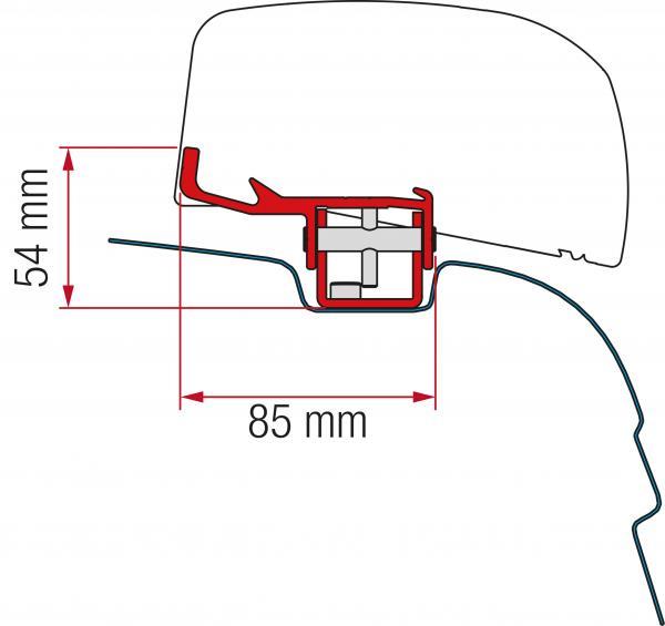 Komplettset Markise Fiamma F40van für T5 / T6 / T6.1 ohne C-Schiene (Fahrerseite) #98655Z153