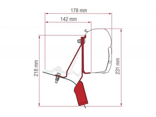 Komplettset Markise Fiamma F45s mit Adapter Montage Aufstelldach Ford Nugget Custom bis 09/2023 #98655Z114