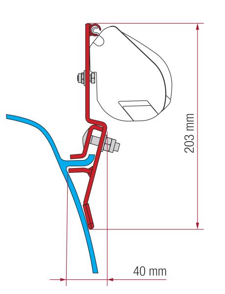 Komplettset Markise Fiamma F35pro für T3 VW Bus mit Regenrinne #98655Z115
