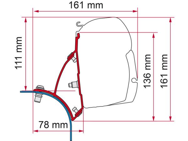Komplettset Markise Fiamma F45s VW Bus T5 / T6 / T6.1 (auch Aufstelldach) #98655Z159