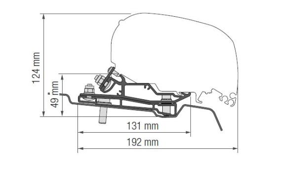 Fiamma Adapter F80s für Ford Transit H3 - L4 ab 2014 #98655Z108