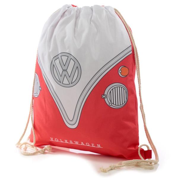 Volkswagen Bulli VW Bus T1 Roter Kordelzugbeutel Gymbag Rucksack