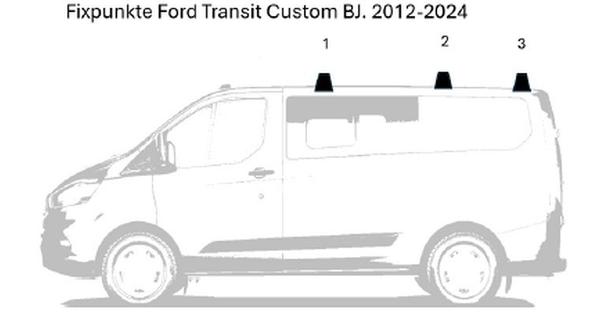 Roocon Dachträger für Ford Custom bis 09/2023 (für Montage mit einer F40 Fiamma) HD