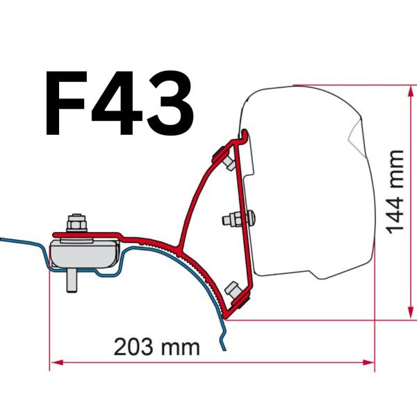 Komplettset Fiamma F43van für VW Bus T5 / T6 / T6.1, Flachdach ohne C-Schiene #98655-647