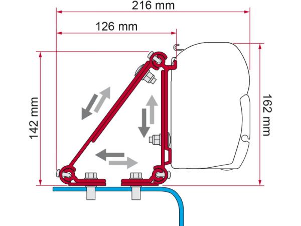 Fiamma Adapter "Kit Multi" - für die Montage an einem Hochdach - 1 Stück