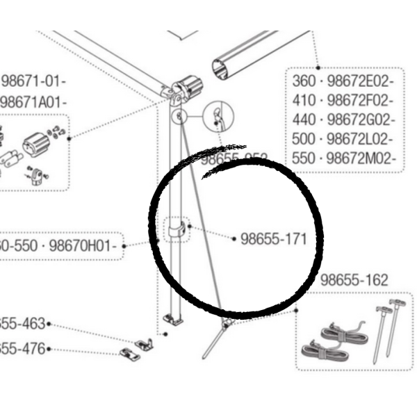 Fiamma Blockierungshebel, Stützfuss CS / F35 #98655-171