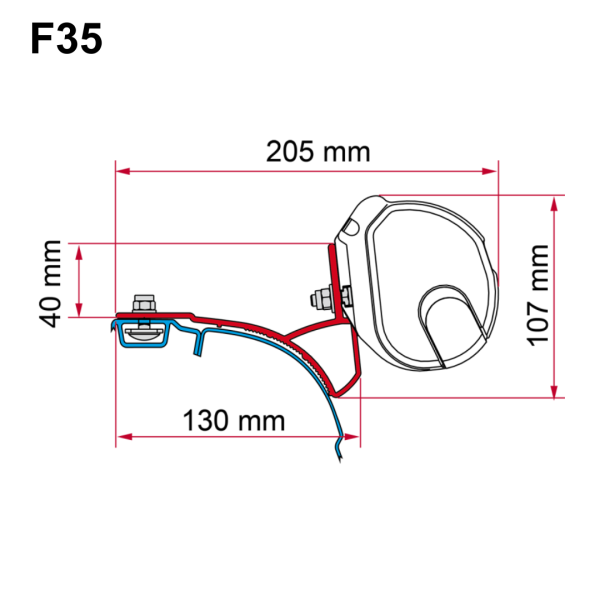 Fiamma Adapter 98655R747 mit einer F35