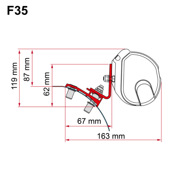 Fiamma Adapter 98655Z095 mit einer F35