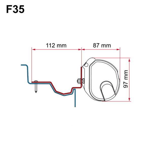 Fiamma Adapter 98655Z195 mit einer F35