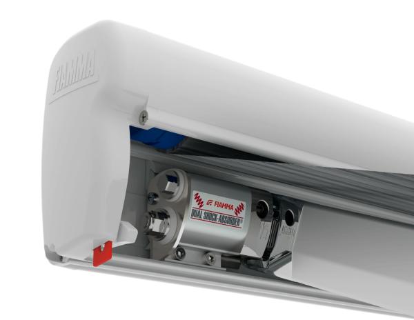 Fiamma Markise F45s Detailansicht vom Kurbelmechanismus