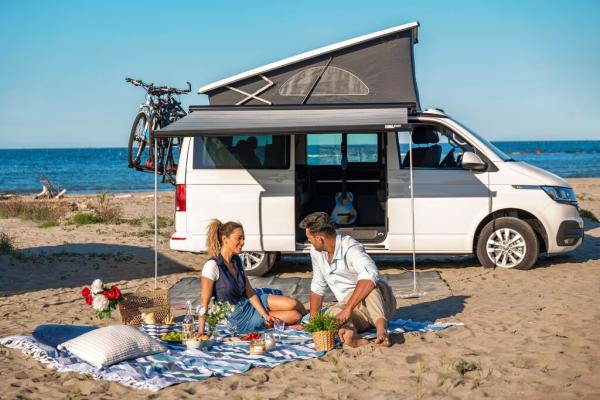 Markise T5 / T6 / T6.1 California F45s FIAMMA Weiß- Tuch Royal Grey grau #06280E01R