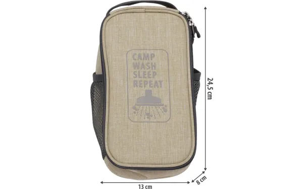 Washbag Kulturbeutel small beige mit Maßangaben in cm