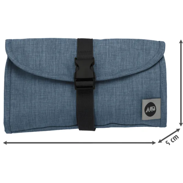 Washbag Kulturbeutel faltbar blau mit Maßangaben in cm
