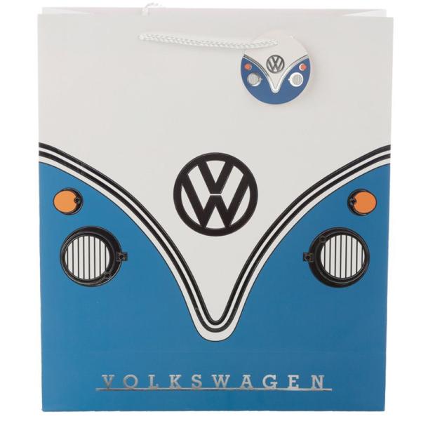 Volkswagen Bulli VW Bus T1 Geschenktasche blau - Extragroß