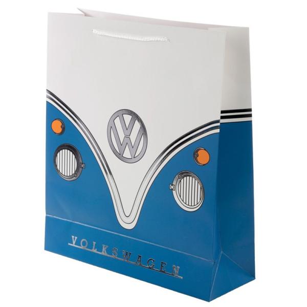 Volkswagen Bulli VW Bus T1 Geschenktasche blau - Extragroß