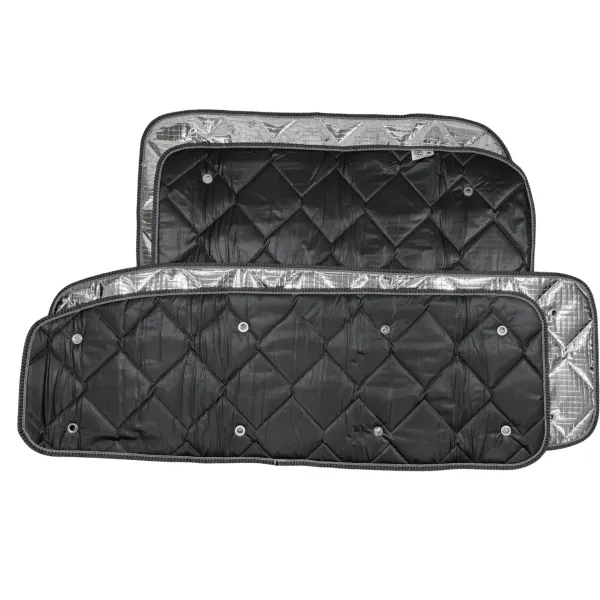 Set: Thermomatten schwarz Komplettset 9-teilig Ford Tourneo Custom V710 ab 10/2023 / VW neuer Transporter langer Radstand