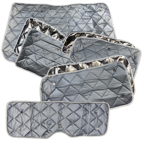 Set: Thermomatten Komplettset 8-teilig Ford Tourneo Custom V710 ab 10/2023 / VW neuer Transporter kurzer Radstand + Heckklappe