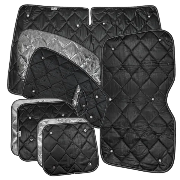 Set: Thermomatten Komplettset 10-teilig schwarz VW Caddy 2004 - 2020 - kurzer Radstand / Heckklappe