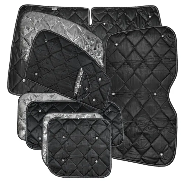 Set: Thermomatten Komplettset 10-teilig schwarz VW Caddy Maxi 2004 - 2020 Heckklappe