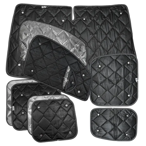 Set: Thermomatten Komplettset 11-teilig schwarz VW Caddy 2004 - 2020 kurzer Radstand / Doppeltür