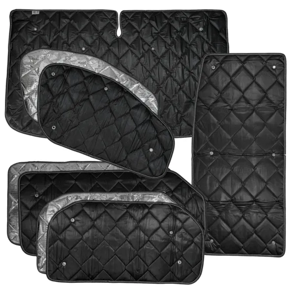 Thermomatten Komplettset 8-tlg. schwarz Renault Trafic III ab BJ 2015 langer Radstand mit Heckklappe STANDARD