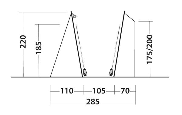 Outwell Desert VAN Heckzelt oder Schiebetür - Freistehend