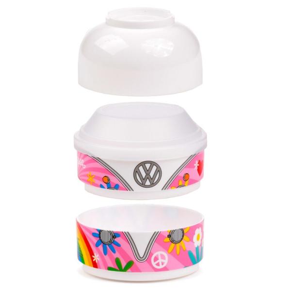 Volkswagen VW T1 Bulli Summer Runde Bento Box Lunchbox mit 3 Fächern