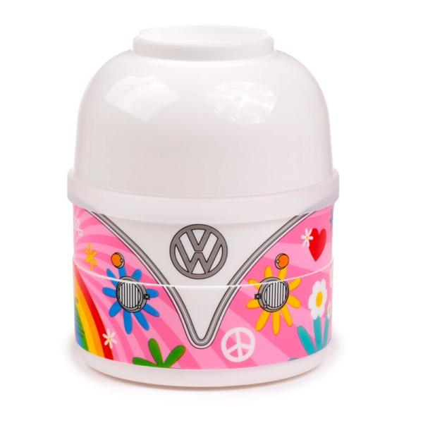 Volkswagen VW T1 Bulli Summer Runde Bento Box Lunchbox mit 3 Fächern